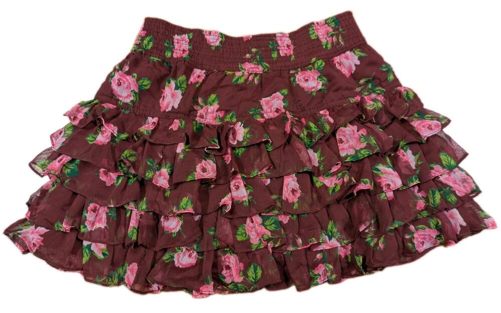 Y2K Abercrombie & Fitch Women’s Small NWT Floral Ruffle Mini Skirt